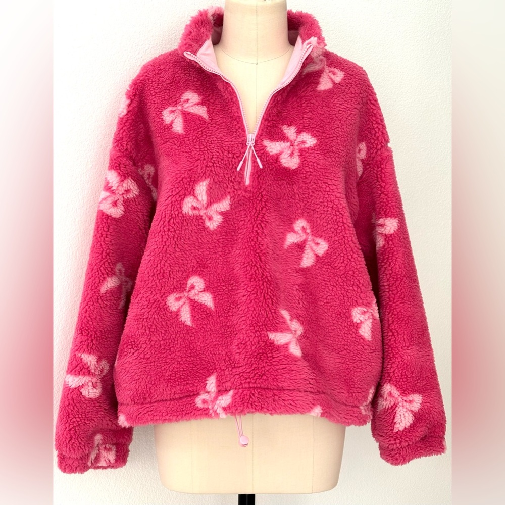 Anthropologie Beach Riot Leona Slopes Sherpa Jacket NWT Pink Faux Fur Cozy L